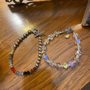 Elegant Gold and Multicolor Beaded Bracelets